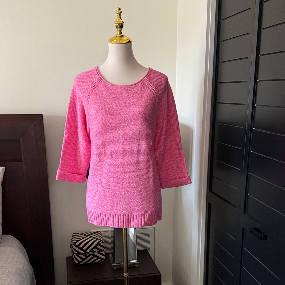 Talbots Bright Pink Scoop Neck Sweater